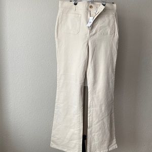 New Loft wide leg stretchy cream jeans Sz 14T